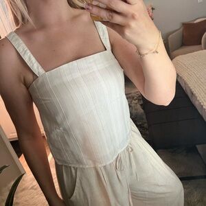 Cream Sleeveless Top